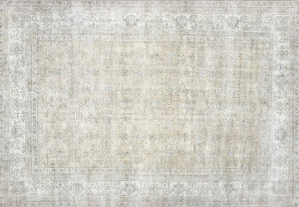 1960s Turkish Oushak Rug - 7'8" x 11' - Nalbandian - Beige - Beige