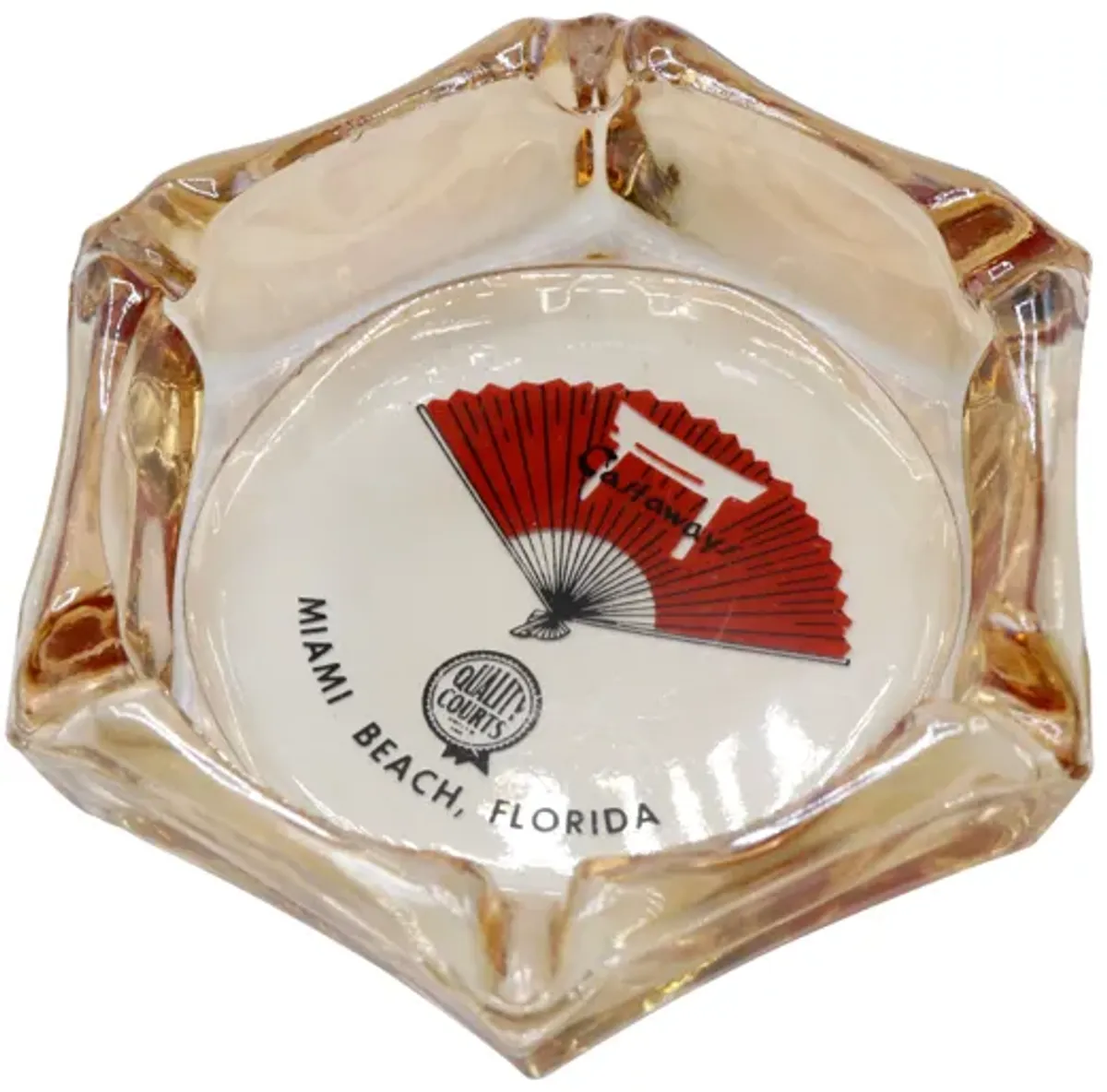 Castaways Hotel Glass Ashtrays - a Pair - Interesting Things - Red