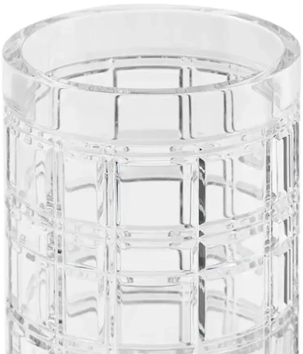 Hudson Plaid Vase - Ralph Lauren Home - Clear