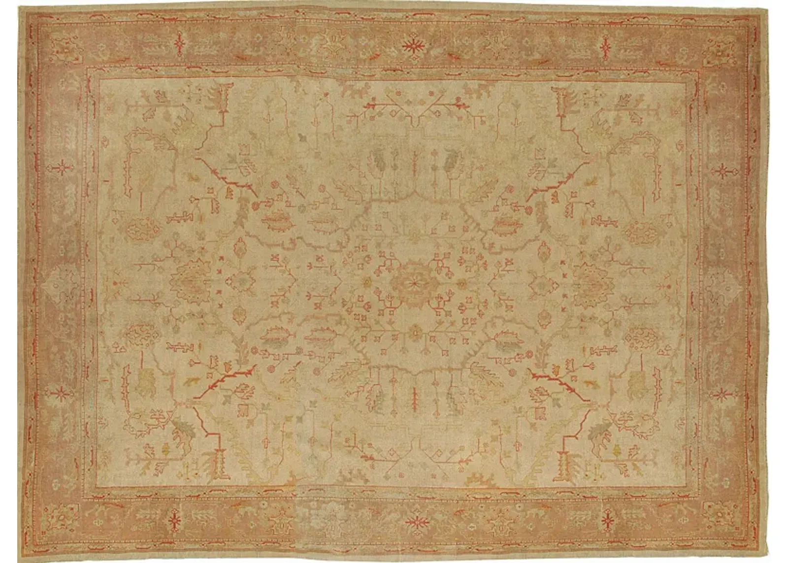 Vintage Turkish Oushak Rug - 11'6 X 14'6 - Beige - Beige