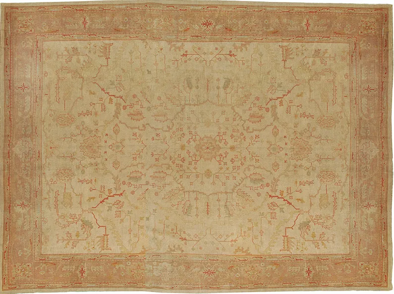 Vintage Turkish Oushak Rug - 11'6 X 14'6 - Beige - Beige