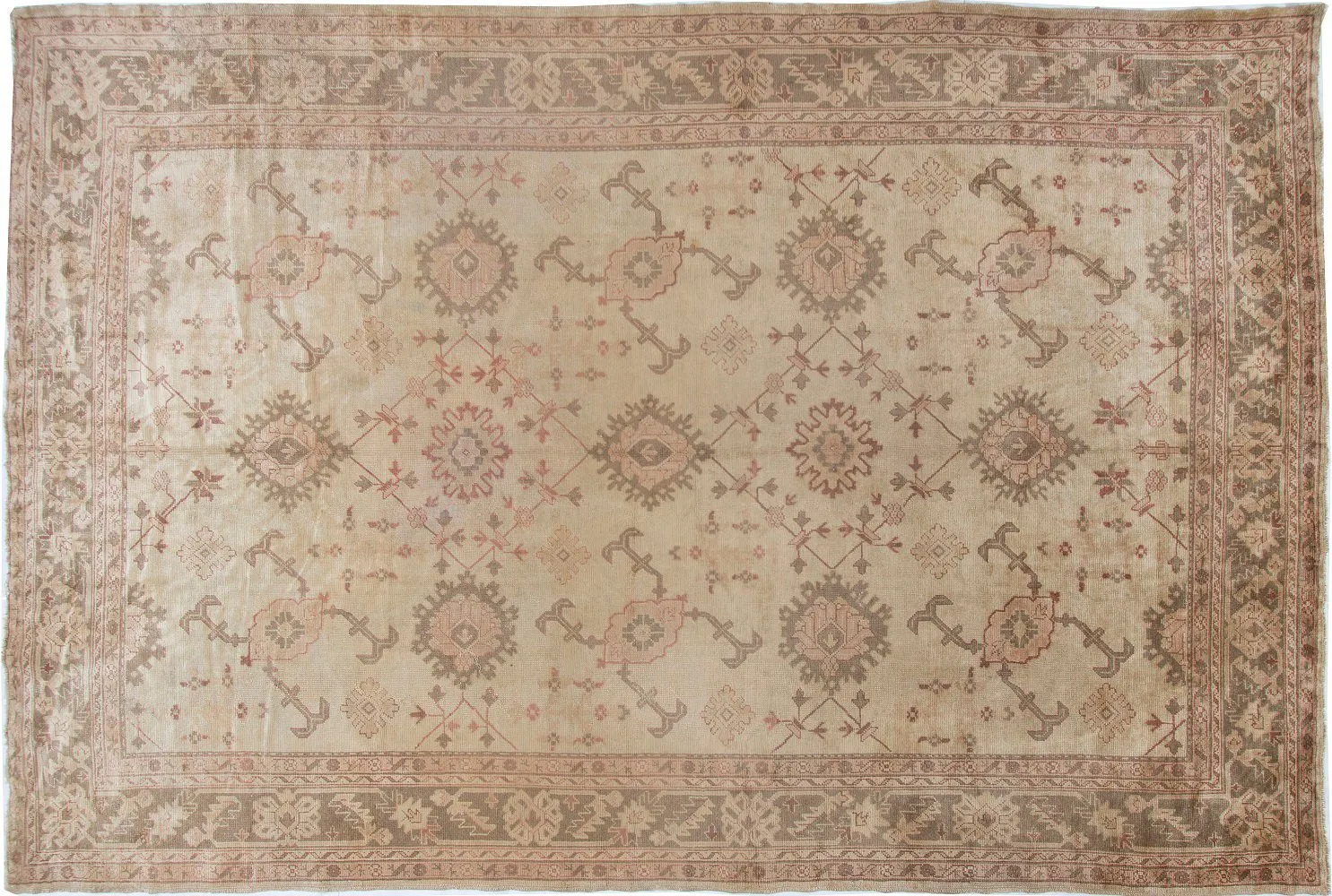 Antique Turkish Anatolian Rug 9'10 x 14' - Beige - Beige