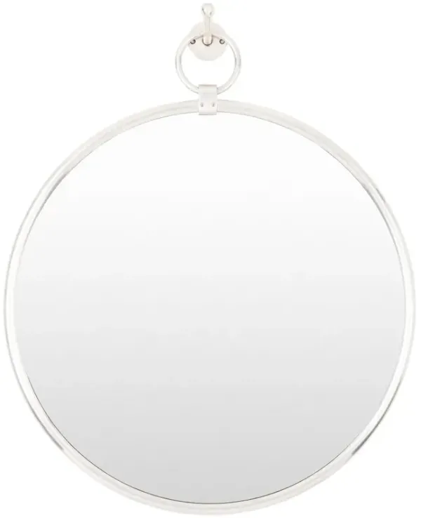 Georgia 23" Round Wall Mirror, Silver