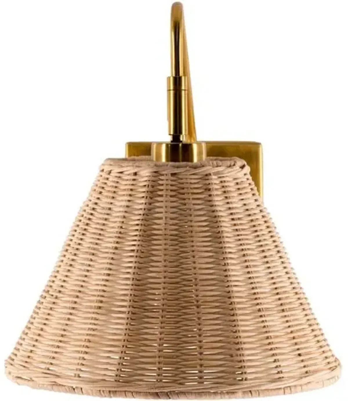 Casper Rattan Wall Sconce - Natural/Gold