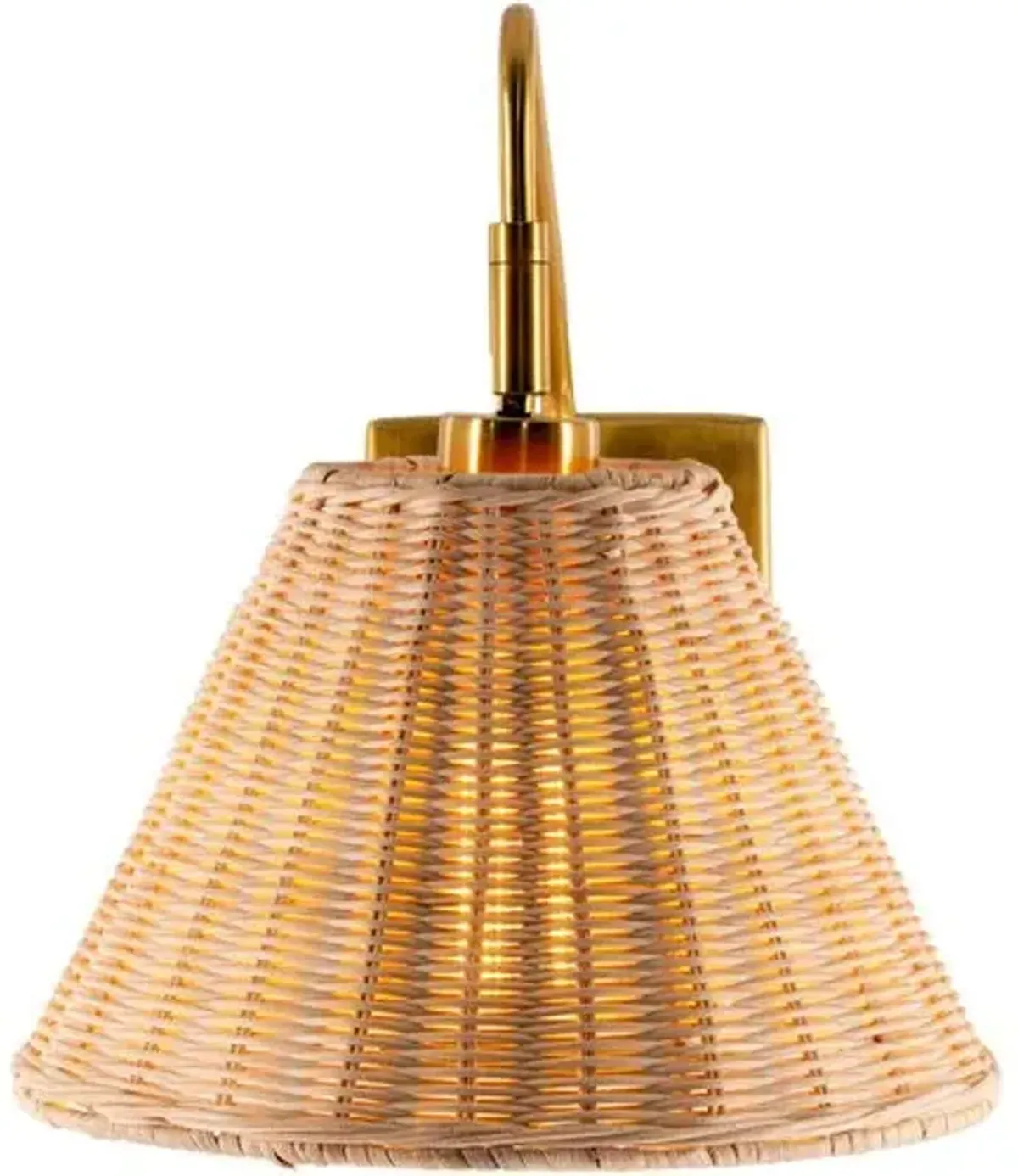 Casper Rattan Wall Sconce - Natural/Gold