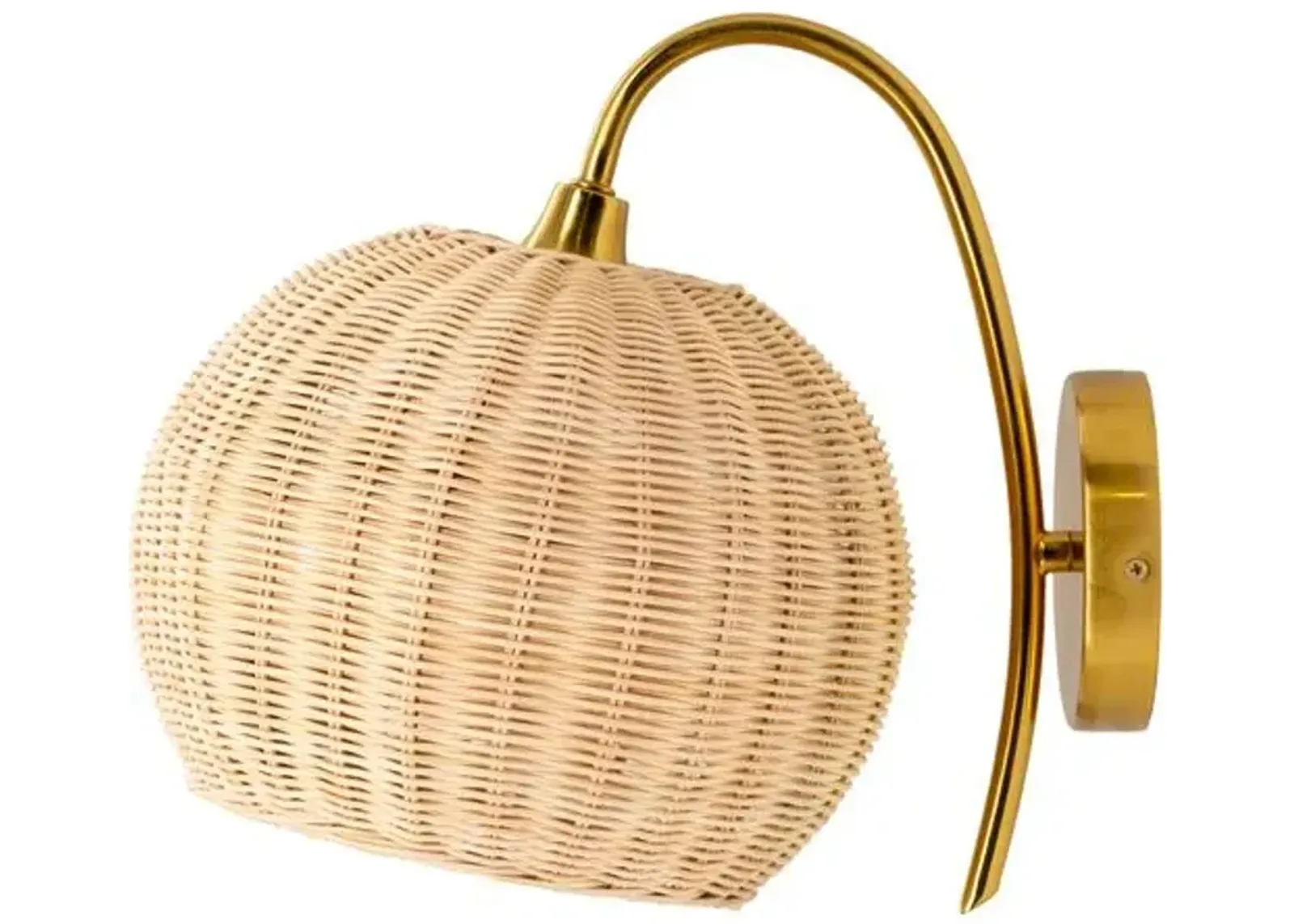 Minna Rattan Wall Sconce - Natural/Gold