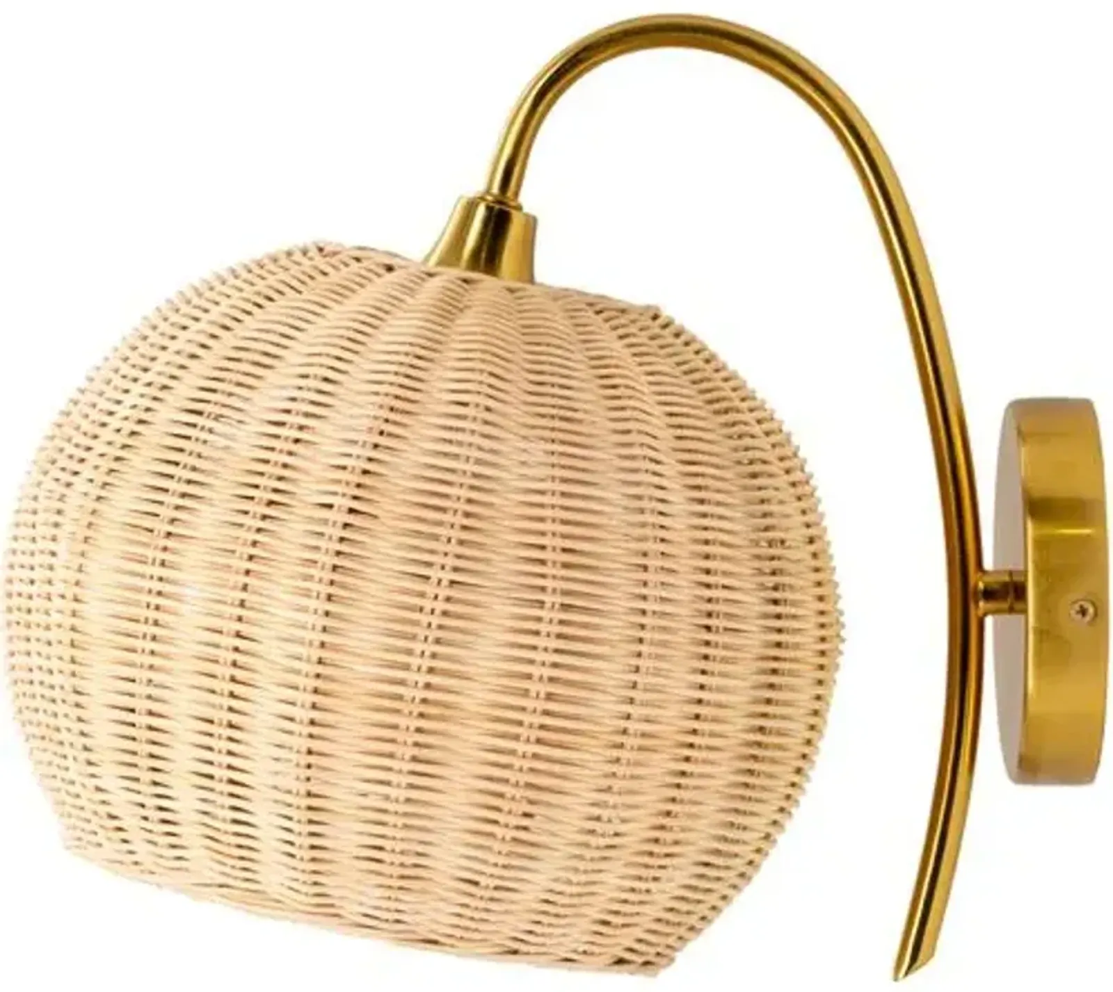 Minna Rattan Wall Sconce - Natural/Gold