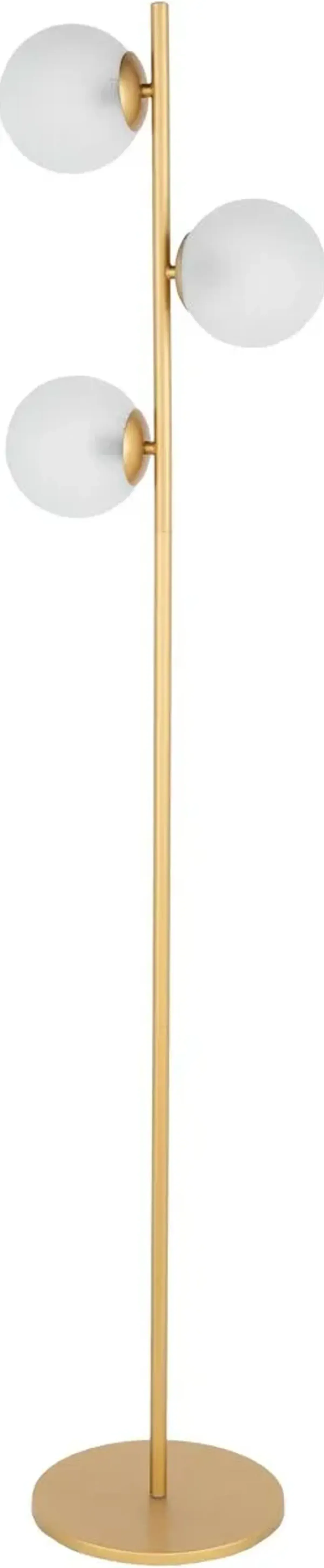 Jacob Frosted Globe Floor Lamp - Gold