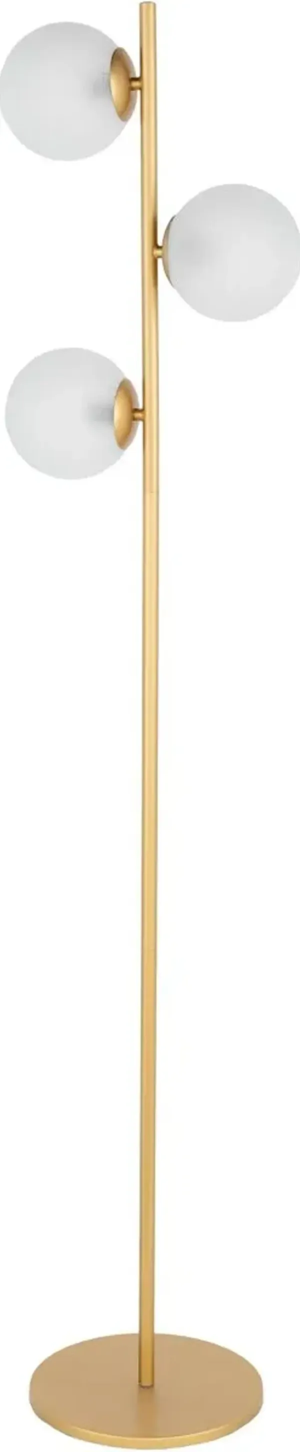 Jacob Frosted Globe Floor Lamp - Gold