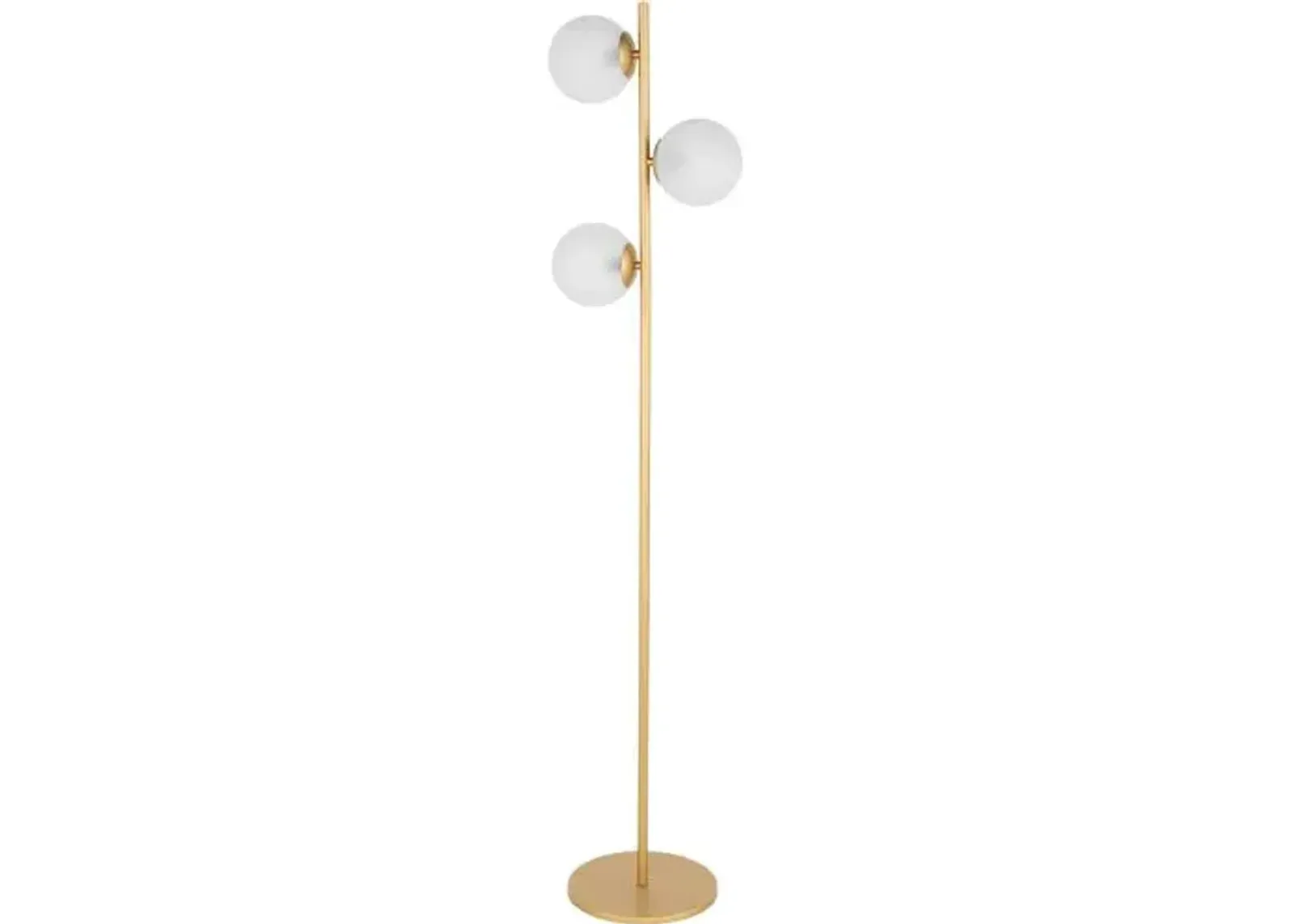 Jacob Frosted Globe Floor Lamp - Gold