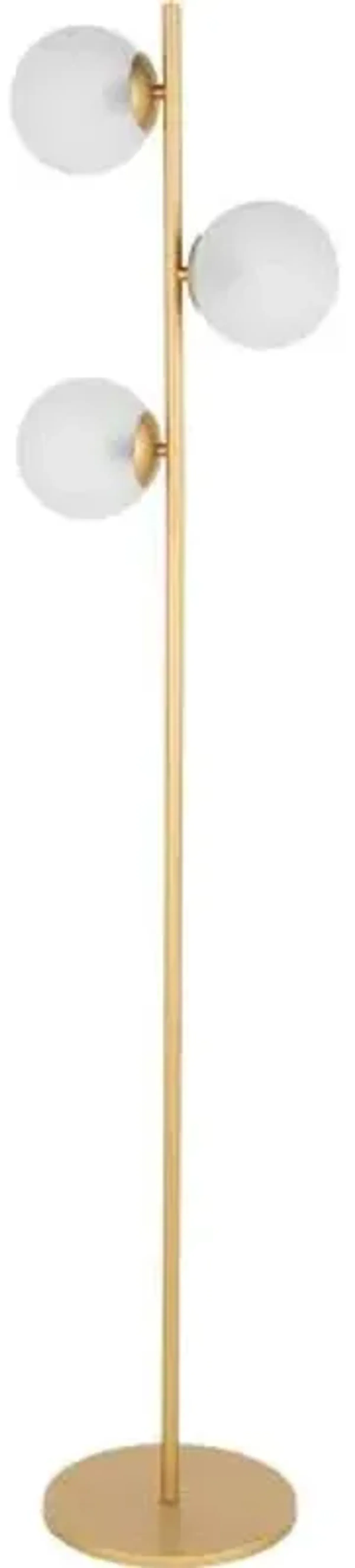 Jacob Frosted Globe Floor Lamp - Gold