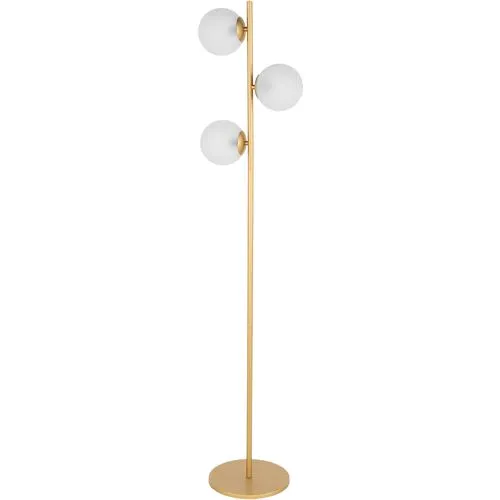 Jacob Frosted Globe Floor Lamp - Gold