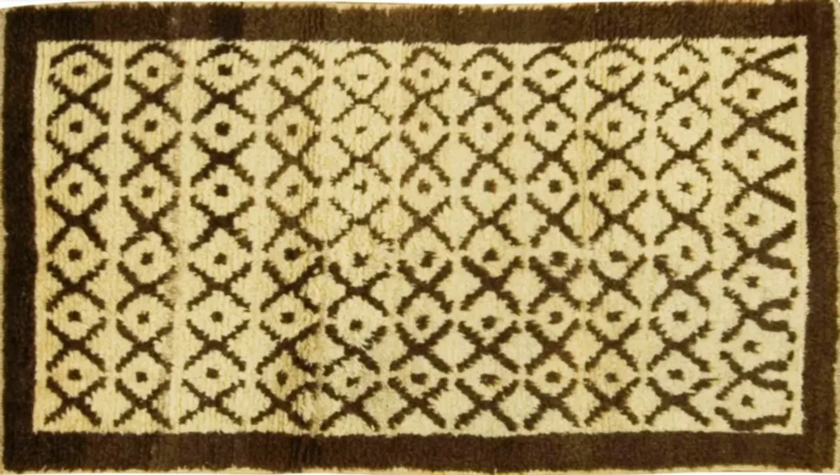 Turkish Hand Knotted Tulu Rug 3'6 X 5'11 - Beige - Beige