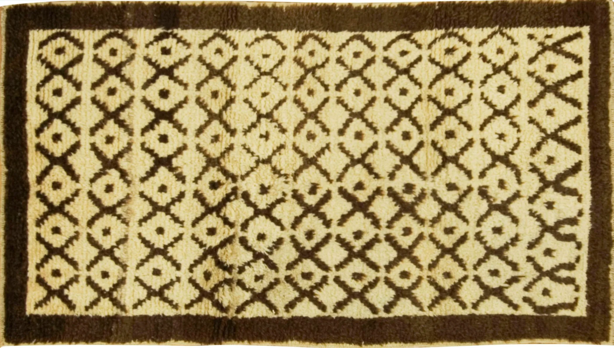 Turkish Hand Knotted Tulu Rug 3'6 X 5'11 - Beige - Beige