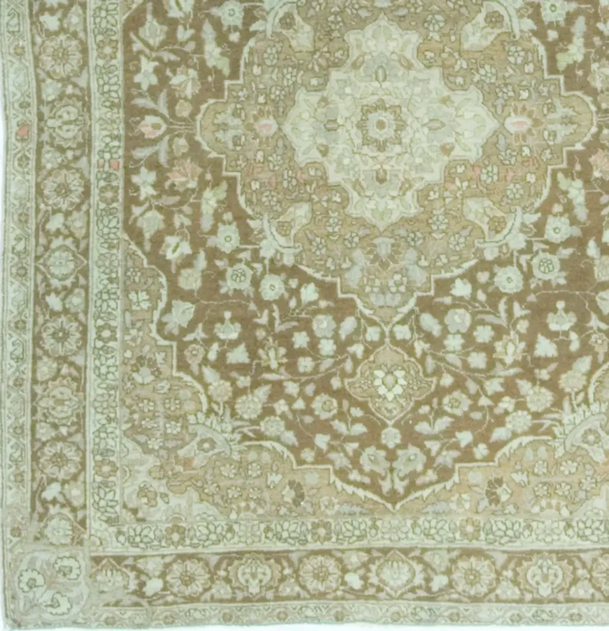 Antique Tabriz - Rug 4'4" X 5'9" - Beige - Beige