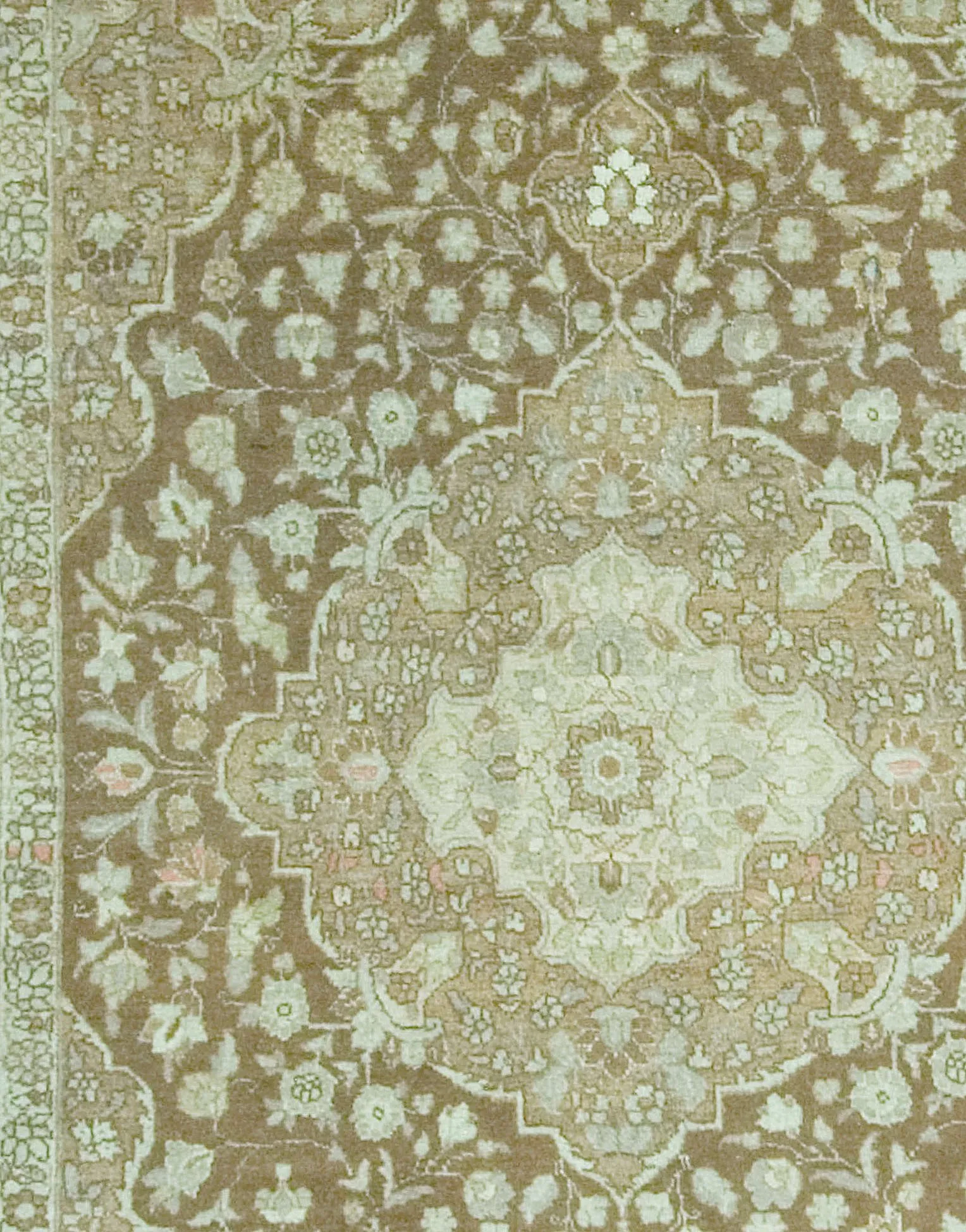 Antique Tabriz - Rug 4'4" X 5'9" - Beige - Beige