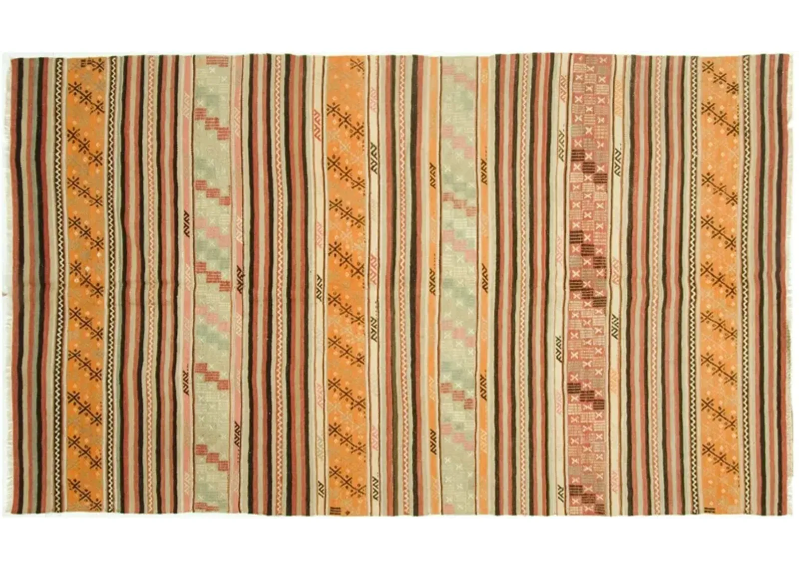 Turkish Kilim - 5'4 x 9'5 - Orange