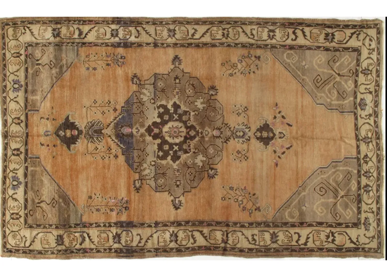 Hand Knotted Rug 6'7" X 10'7" - brown - brown