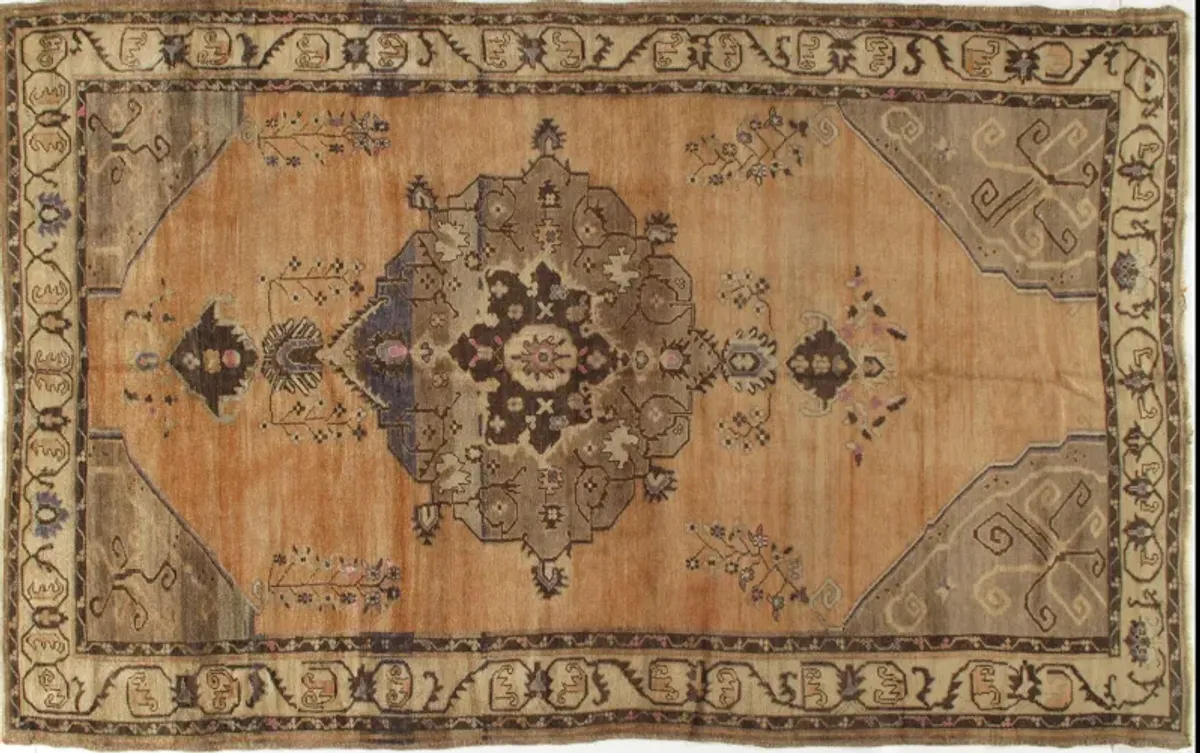 Hand Knotted Rug 6'7" X 10'7" - brown - brown