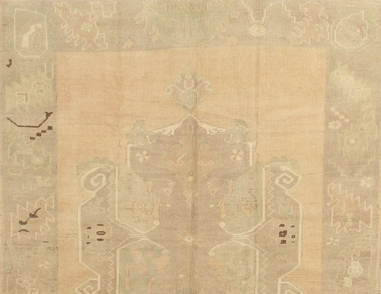 Turkish Oushak Rug - 5'3" X 11'9" - Beige - Beige