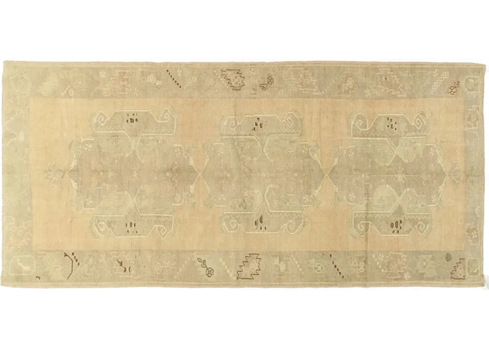 Turkish Oushak Rug - 5'3" X 11'9" - Beige - Beige