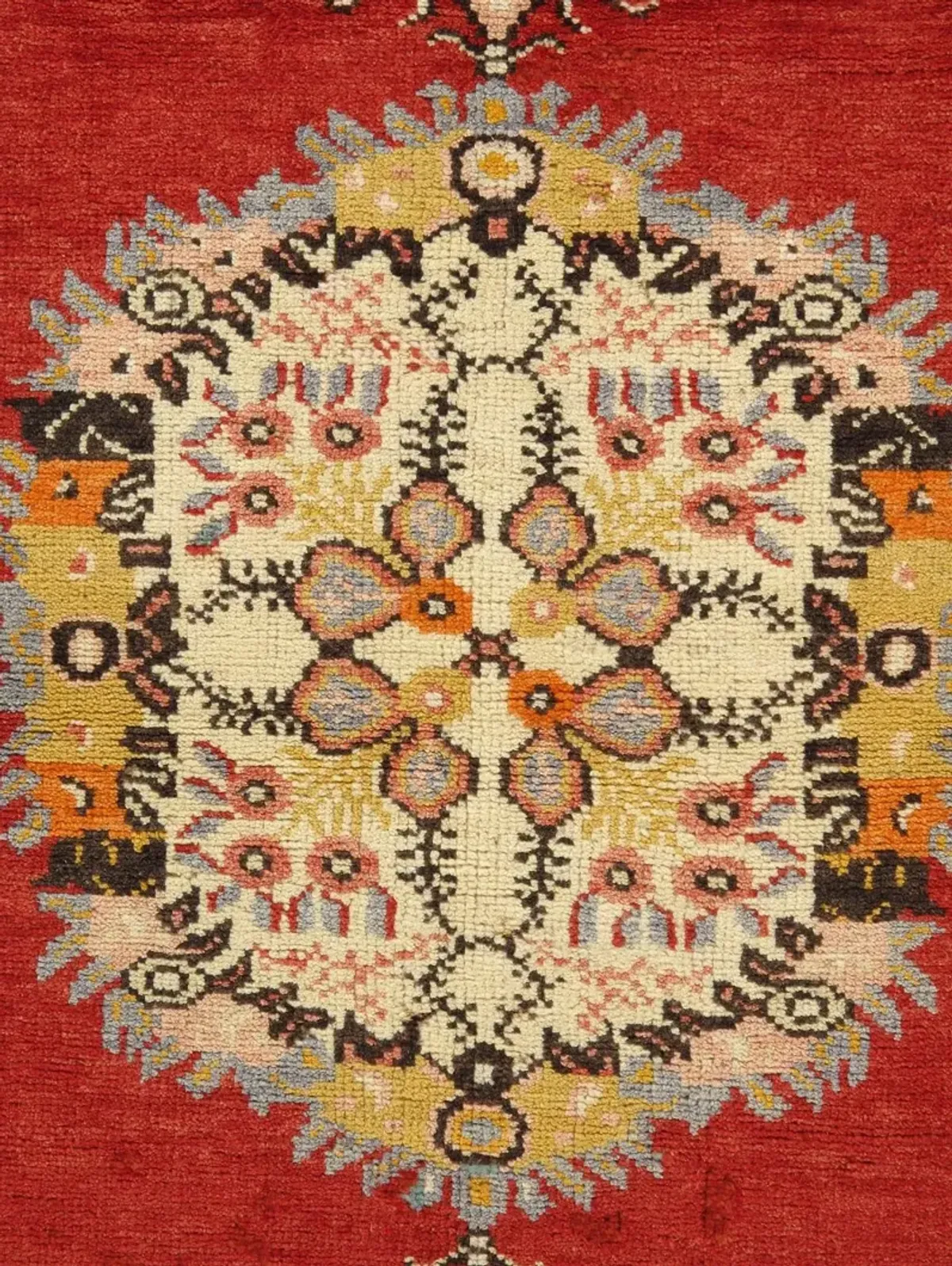 Turkish Red Oushak Rug - 3'3" X 6'1" - Red