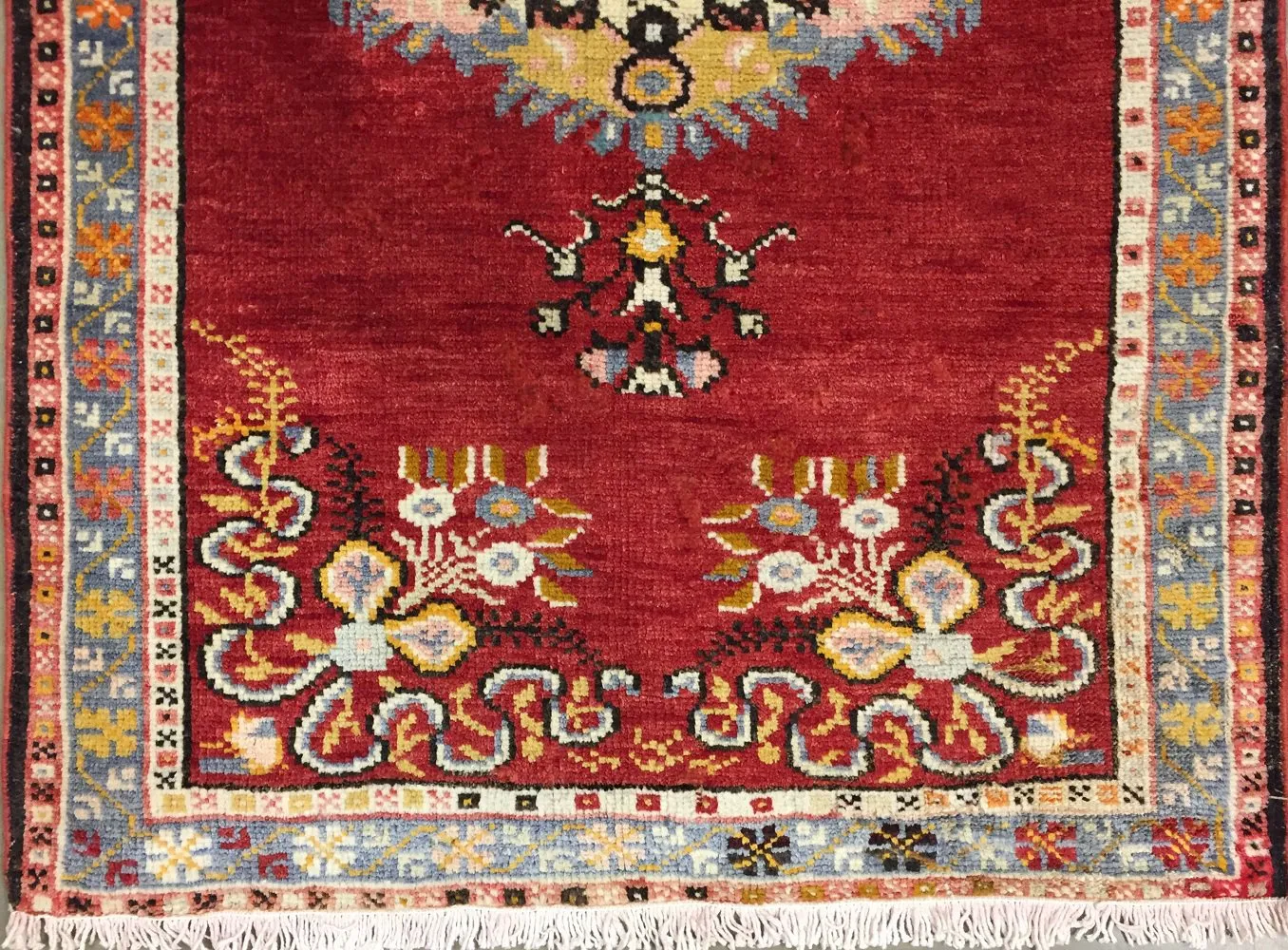 Turkish Red Oushak Rug - 3'3" X 6'1" - Red