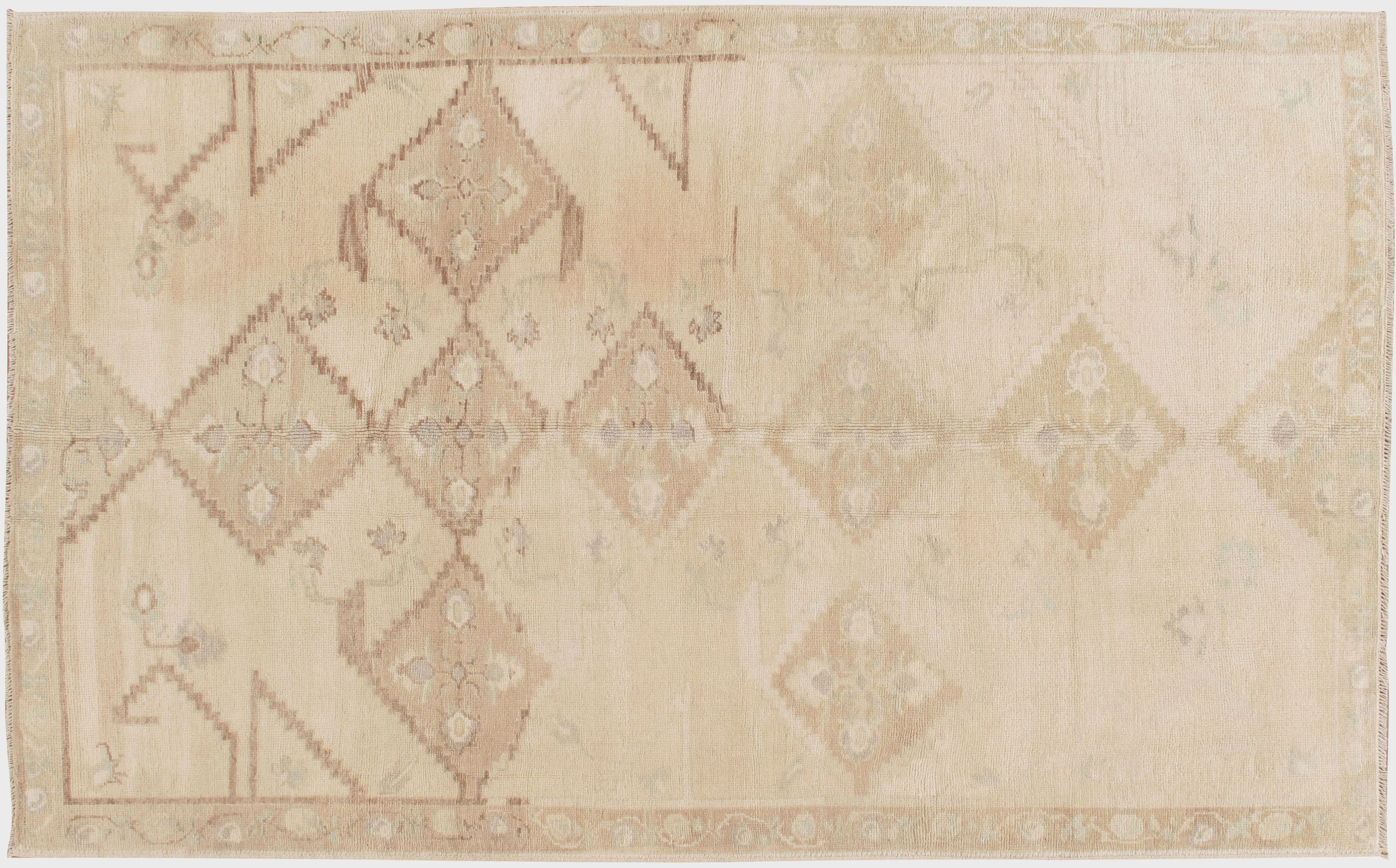 Turkish Oushak Rug 4'9 X 7'9 - Beige - Beige