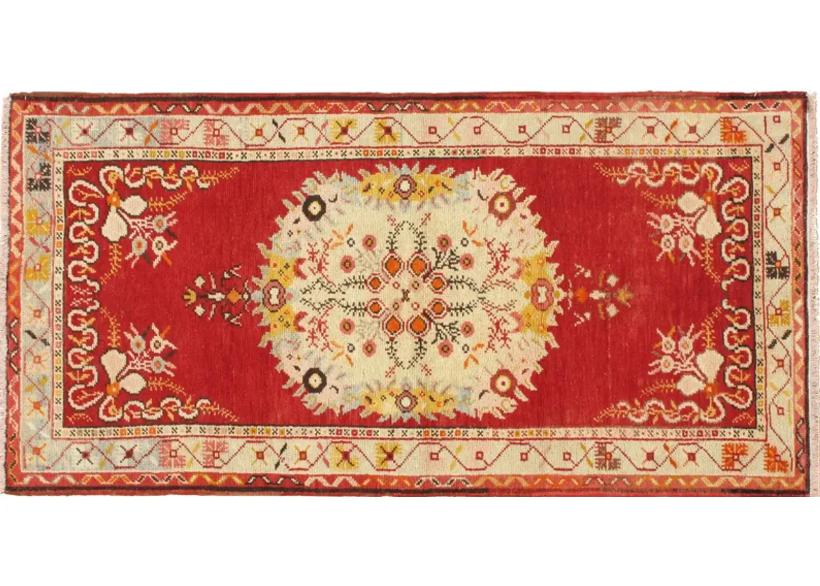 Turkish Oushak Rug 2'11 X 5'10 - Red - Red