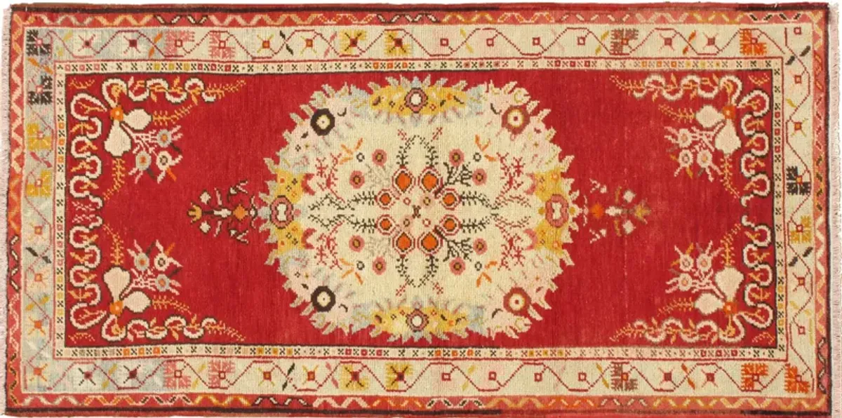 Turkish Oushak Rug 2'11 X 5'10 - Red - Red