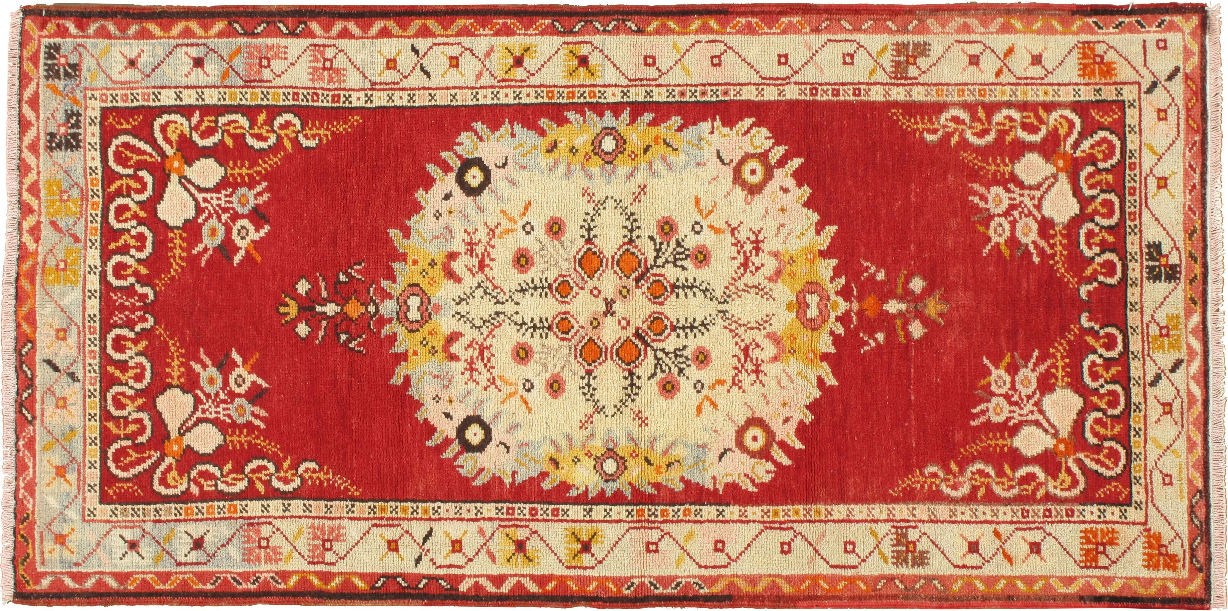 Turkish Oushak Rug 2'11 X 5'10 - Red - Red