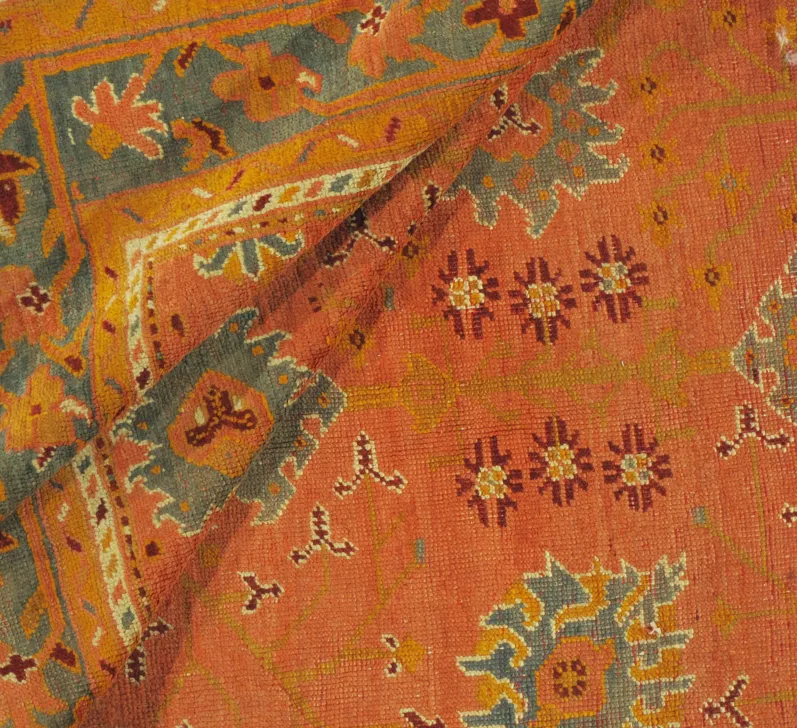 Square Turkish Oushak Rug - 6'6 X 6'8 - Orange - Orange