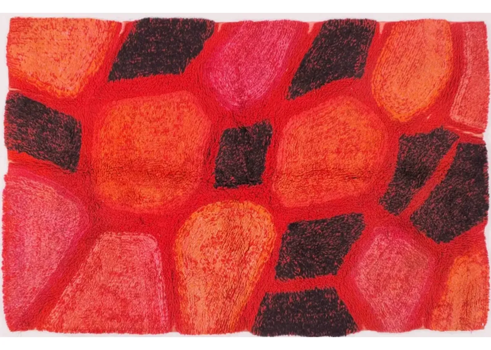 Scandinavian Rug 3'7 X 5'11 - Orange - Orange