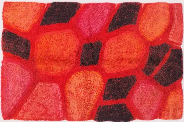 Scandinavian Rug 3'7 X 5'11 - Orange - Orange