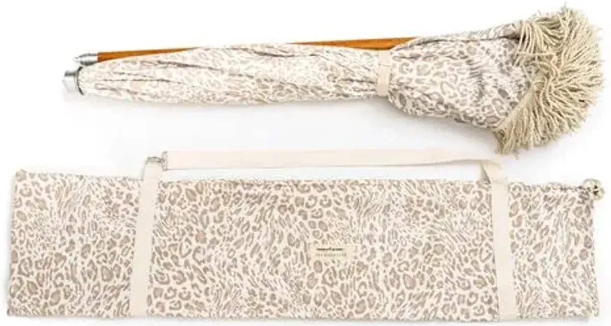 Pounce Premium Beach Umbrella - Ivory Leopard