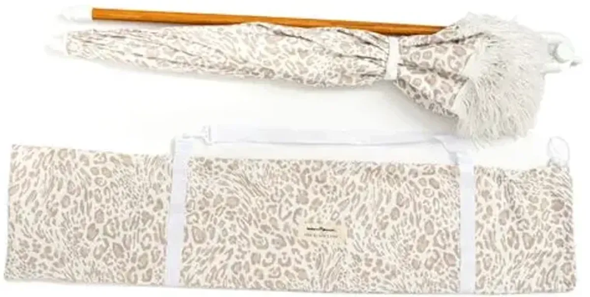 Pounce Holiday Beach Umbrella - Ivory Leopard