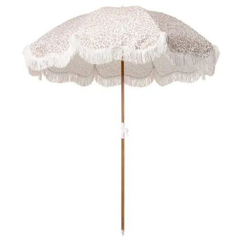 Pounce Holiday Beach Umbrella - Ivory Leopard