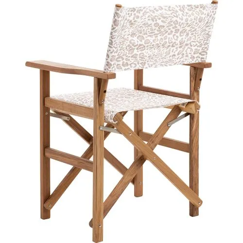 Pounce Director Chair - Ivory Leopard