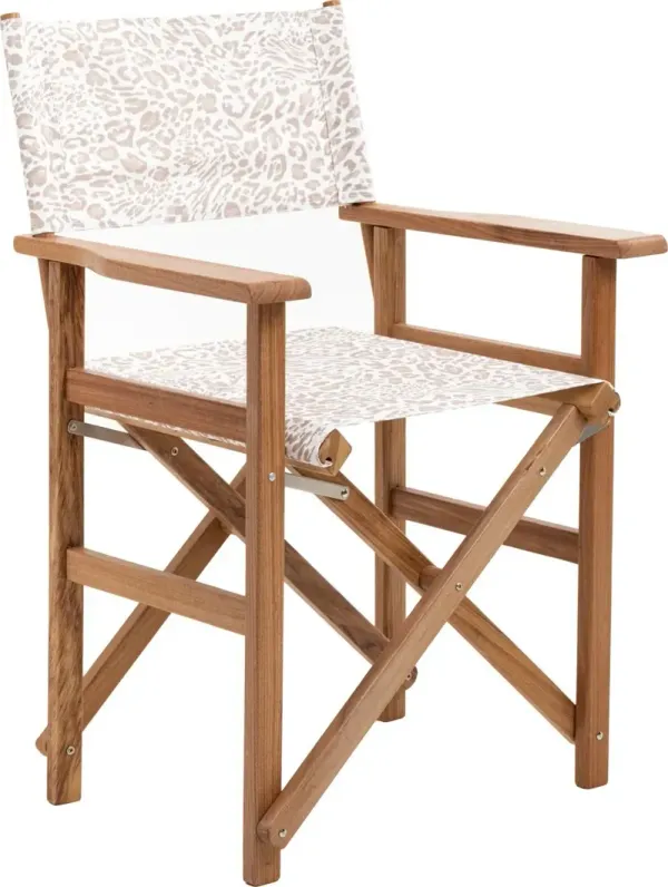 Pounce Director Chair, Ivory Leopard