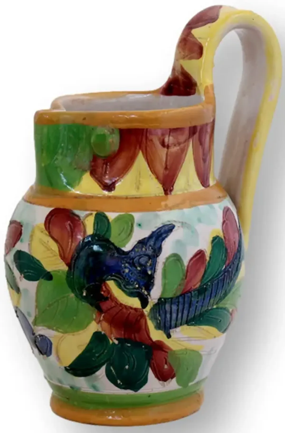 Hand-Painted Italian Ceramic Pitcher - The Queens Landing - Brown