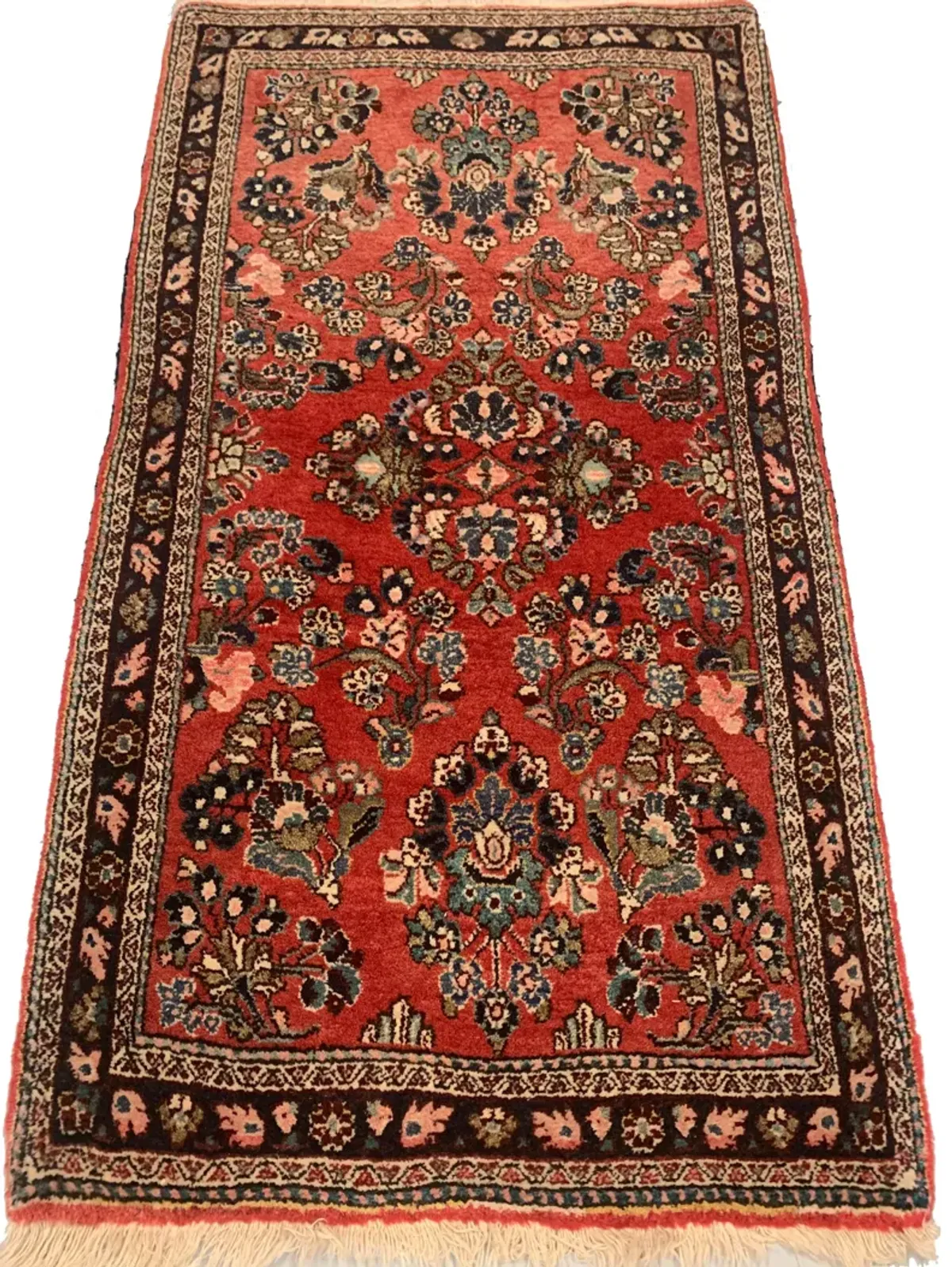 Persian Sarouk Rug 2'2 x 3'10 - Red - Red