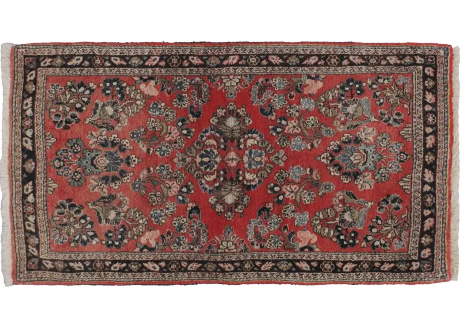 Persian Sarouk Rug 2'2 x 3'10 - Red - Red