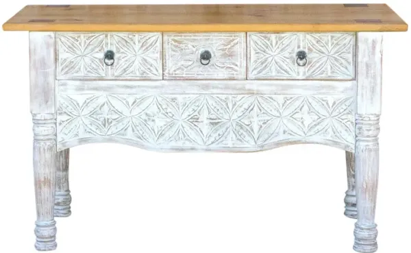 White Spanish Colonial Nahuala Console - de-cor
