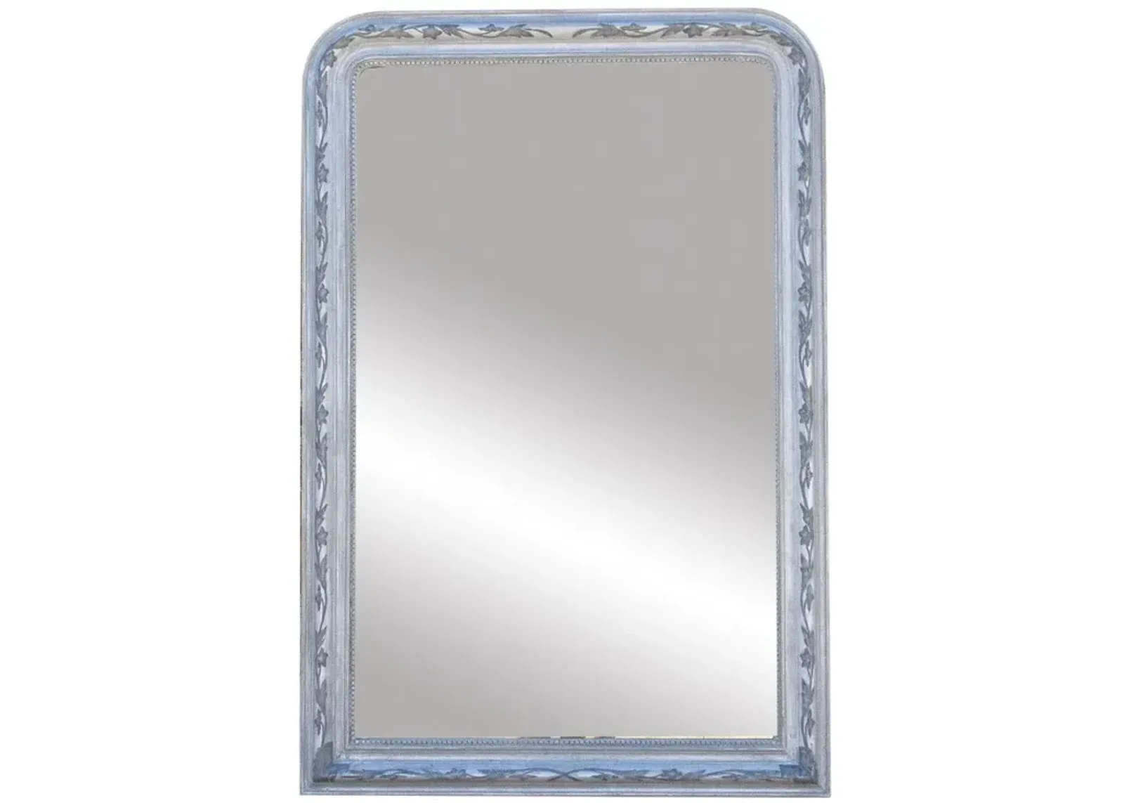 Floral Engraved Louis Philippe Mirror - de-cor - Silver