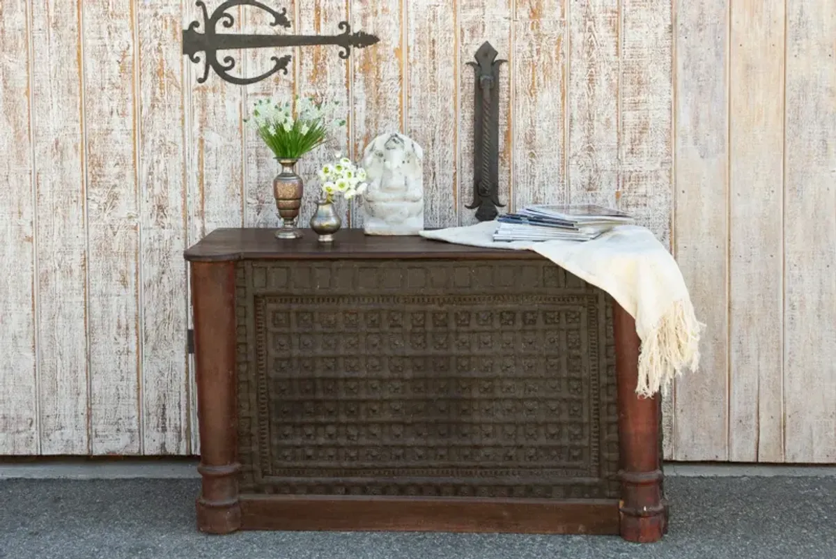 Antique Indian Pitara Box Desk - de-cor - Brown