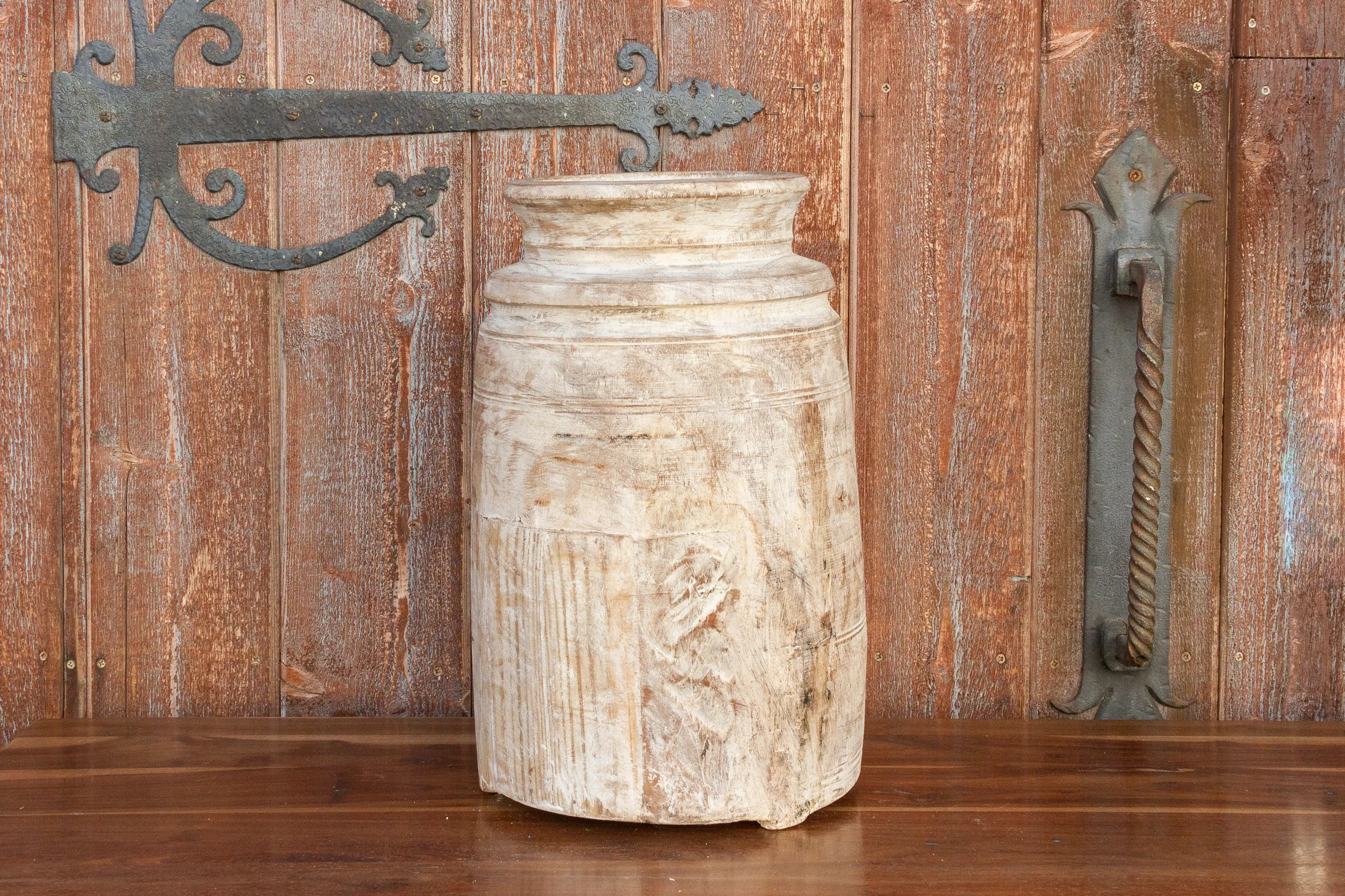 Yasna Nepalese Tribal Ghee Outdoor Pot - de-cor - white