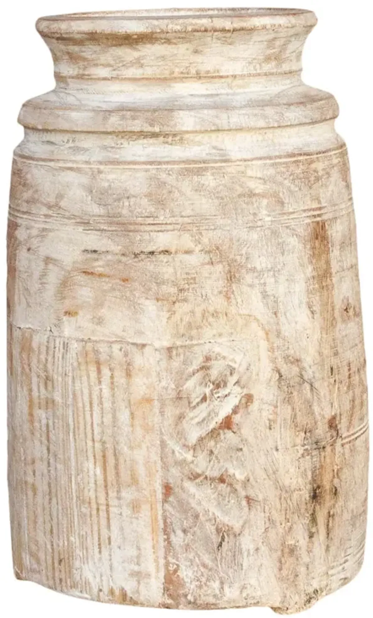 Yasna Nepalese Tribal Ghee Outdoor Pot - de-cor - White