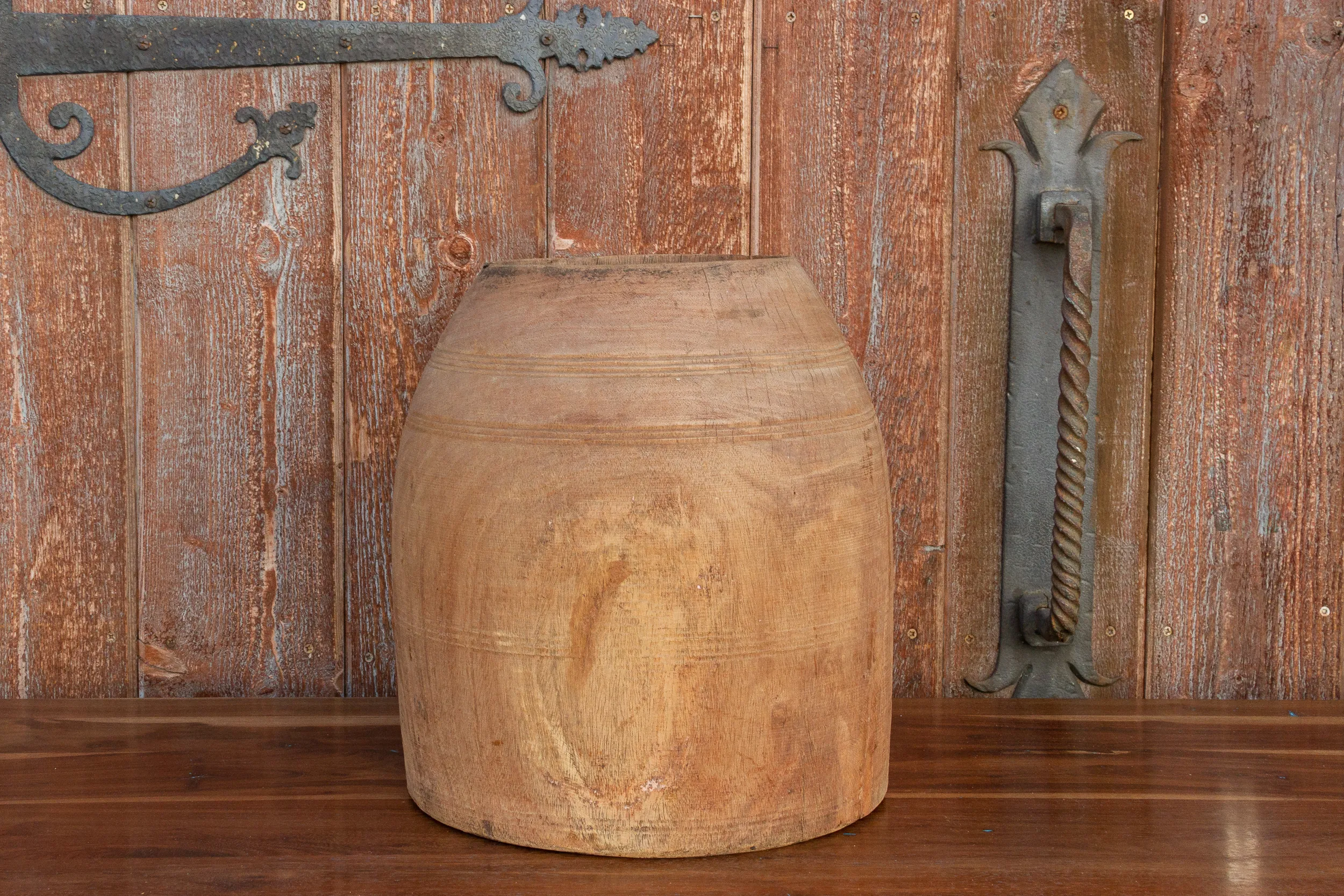 Sahja Nepalese Tribal Ghee Outdoor Pot - de-cor - Brown