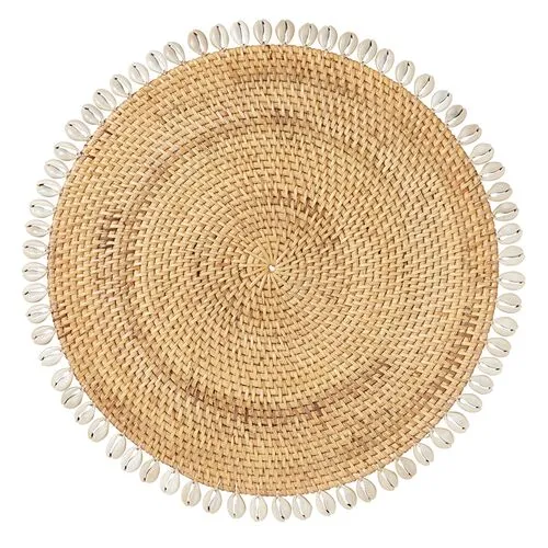 Set of 4 Capiz Place Mats - Beige - Mode Living