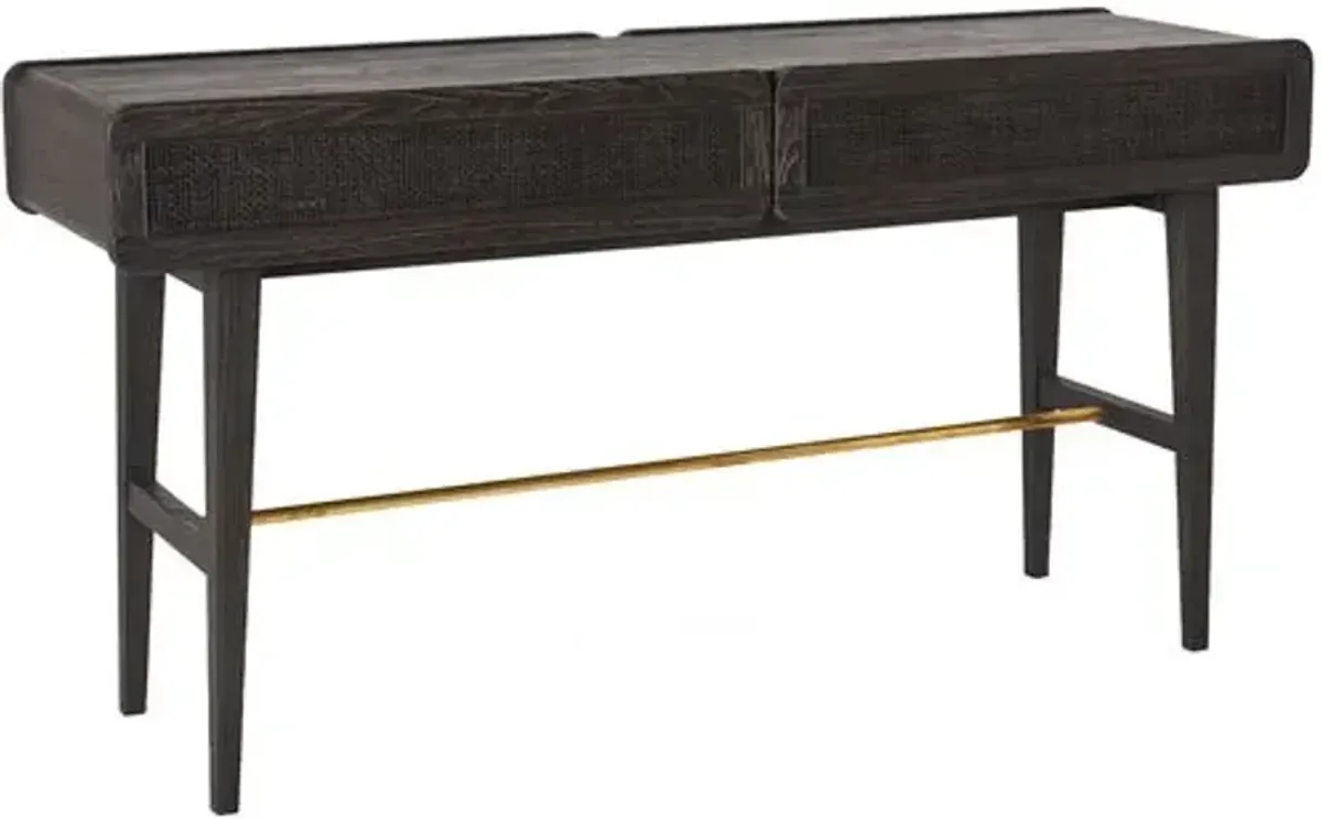 Miles Teak Console Table - Mink - Brownstone Furniture - Black